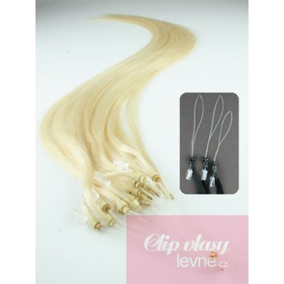 Vlasy pro metodu Micro Ring / Easy Loop / Easy Ring / Micro Loop 40cm – nejsvětlejší blond
